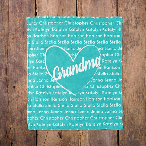 Grandma Gift Blanket with Heart