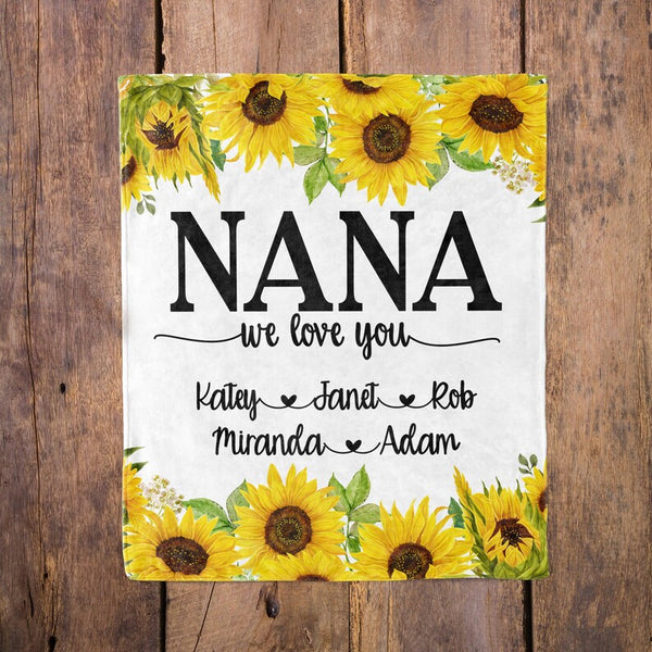 Sunflower Blanket for Nana Grandma or Mom