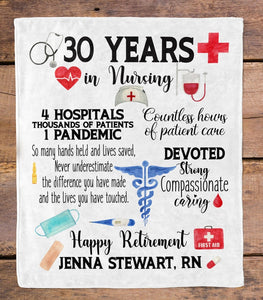 Nurse Retirement Gift Personalized Blanket