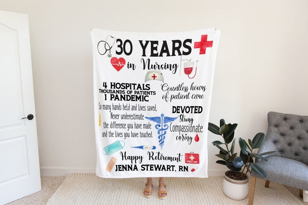 Nurse Retirement Gift Personalized Blanket