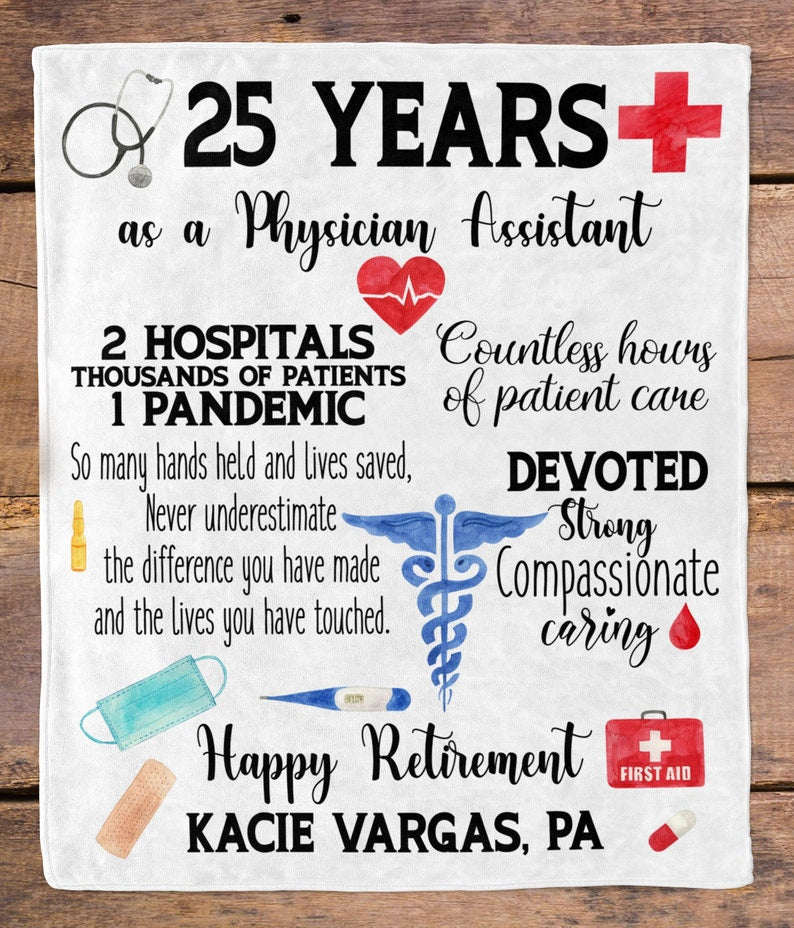 Physician Assistant Retirement Gift Personalized Blanket