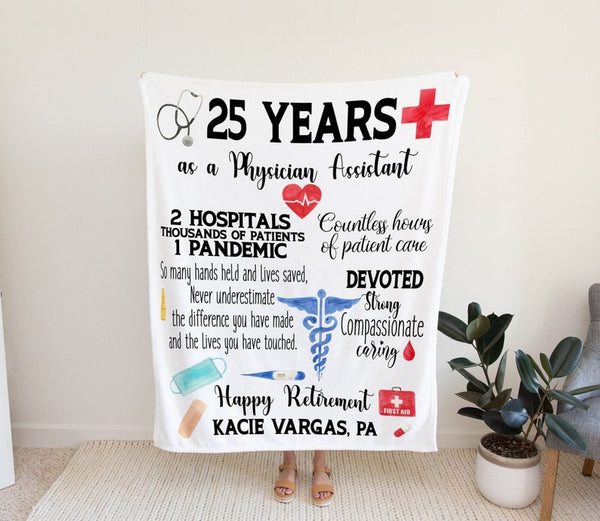 Physician Assistant Retirement Gift Personalized Blanket